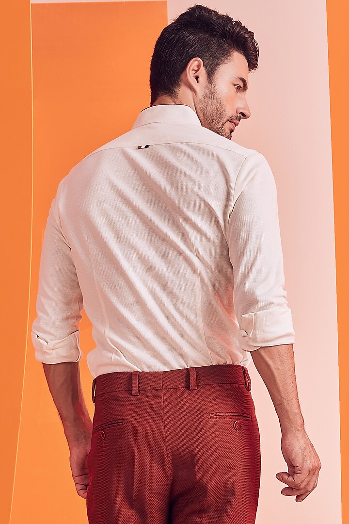 Off-White Embroidered Party Wear Shirt by S&N by Shantnu Nikhil Men at Pernia's Pop Up Shop