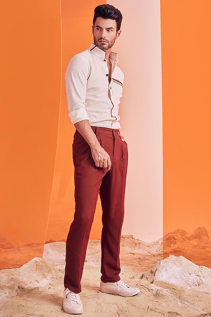 Off-White Embroidered Party Wear Shirt by S&N by Shantnu Nikhil Men at Pernia's Pop Up Shop
