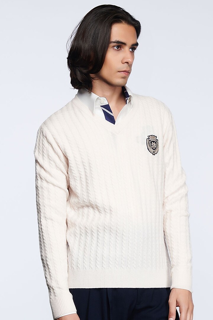 Light Pink Merino Wool Sweater by S&N by Shantnu Nikhil Men at Pernia's Pop Up Shop