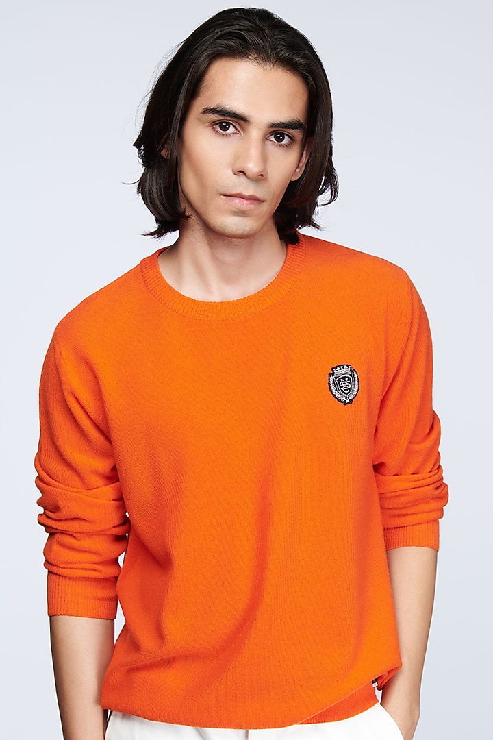 Coral Merino Wool Sweater by S&N by Shantnu Nikhil Men at Pernia's Pop Up Shop