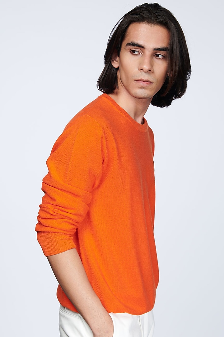 Coral Merino Wool Sweater by S&N by Shantnu Nikhil Men at Pernia's Pop Up Shop