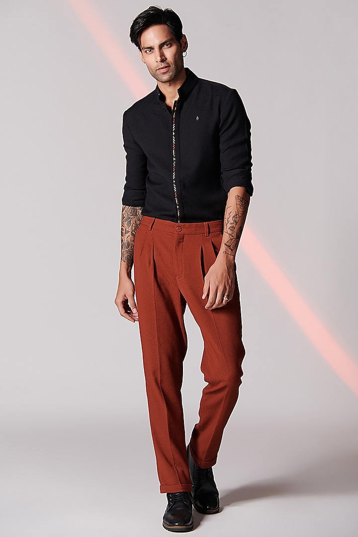 Black Poly Jersey Printed Party Wear Shirt by S&N by Shantnu Nikhil Men at Pernia's Pop Up Shop