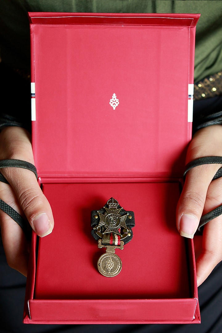 Military Green Camo Jacquard Brooch by S&N by Shantnu Nikhil Men at Pernia's Pop Up Shop