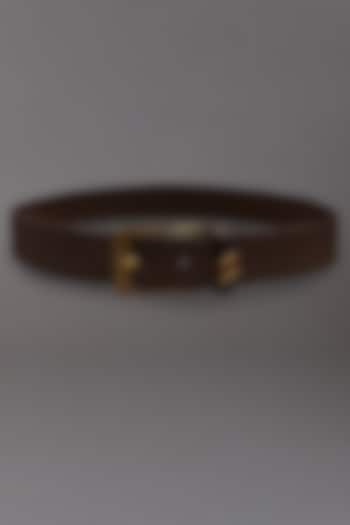 Chocolate Adamas Belt by S&N by Shantnu Nikhil Men at Pernia's Pop Up Shop