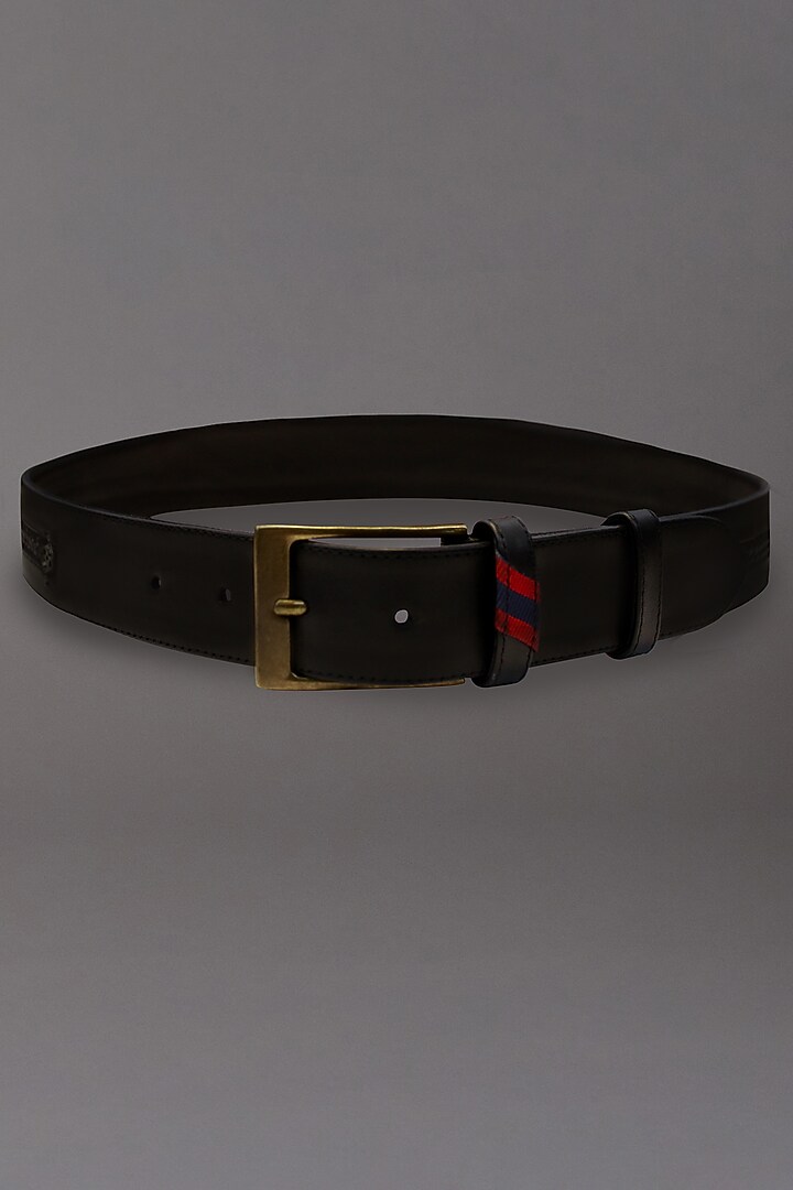 Black Leather Belt by S&N by Shantnu Nikhil Men at Pernia's Pop Up Shop