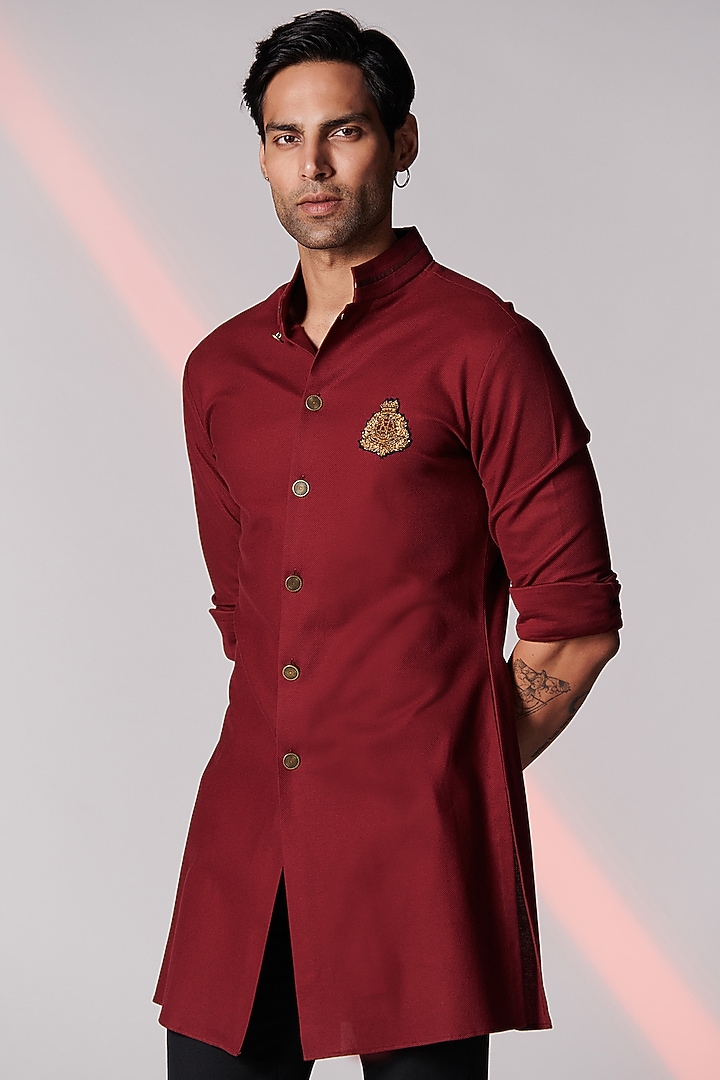 Cherry Embroidered Kurta by S&N by Shantnu Nikhil Men at Pernia's Pop Up Shop