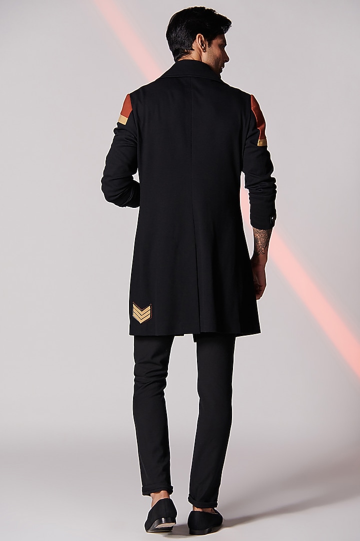 Black & Rust Cotton Trench Coat by S&N by Shantnu Nikhil Men at Pernia's Pop Up Shop