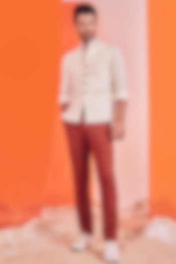 Off-White Poly Blend Waistcoat by S&N by Shantnu Nikhil Men at Pernia's Pop Up Shop