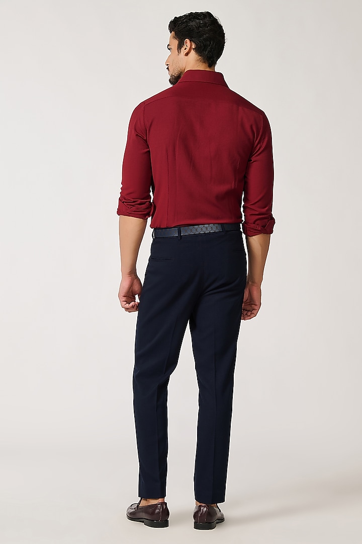 Cherry Red Rayon Blend Party Wear Shirt by S&N by Shantnu Nikhil Men at Pernia's Pop Up Shop