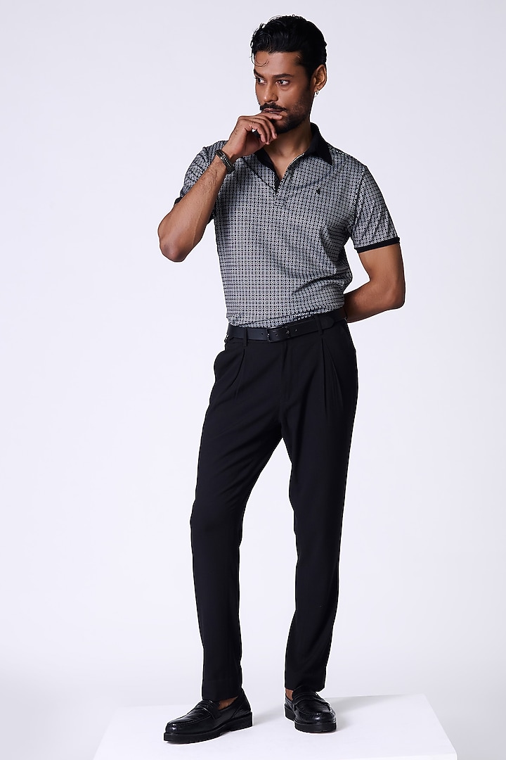 Black Crepe Jersey Abstract Printed T-Shirt by S&N by Shantnu Nikhil Men at Pernia's Pop Up Shop