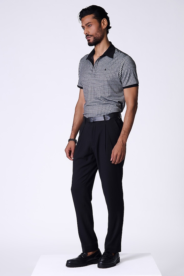 Black Crepe Jersey Abstract Printed T-Shirt by S&N by Shantnu Nikhil Men at Pernia's Pop Up Shop
