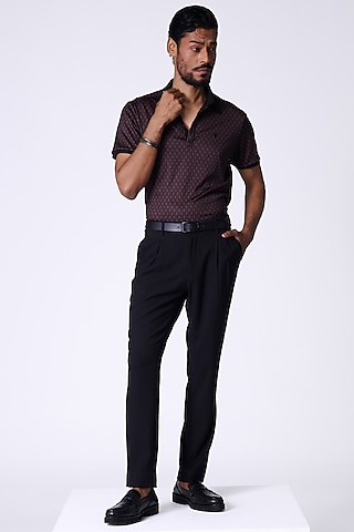 Black Crepe Jersey Adamas Printed T-Shirt by S&N by Shantnu Nikhil Men