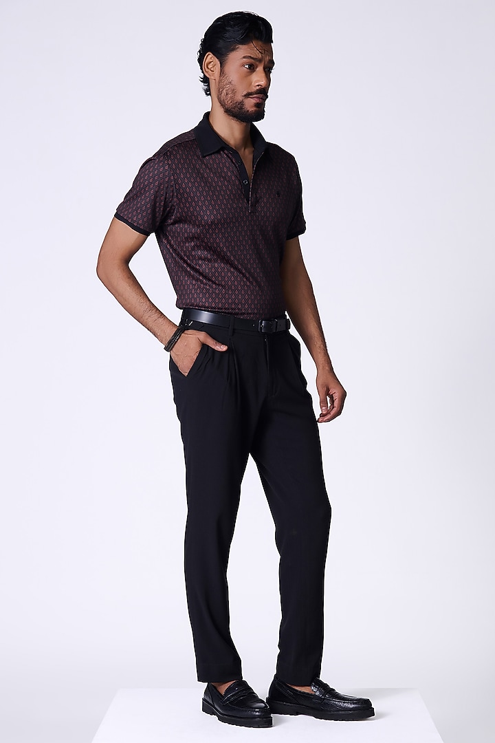 Black Crepe Jersey Adamas Printed T-Shirt by S&N by Shantnu Nikhil Men at Pernia's Pop Up Shop