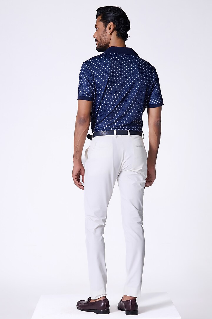 Navy Blue Crepe Jersey Adamas Printed T-Party Wear Shirt by S&N by Shantnu Nikhil Men at Pernia's Pop Up Shop