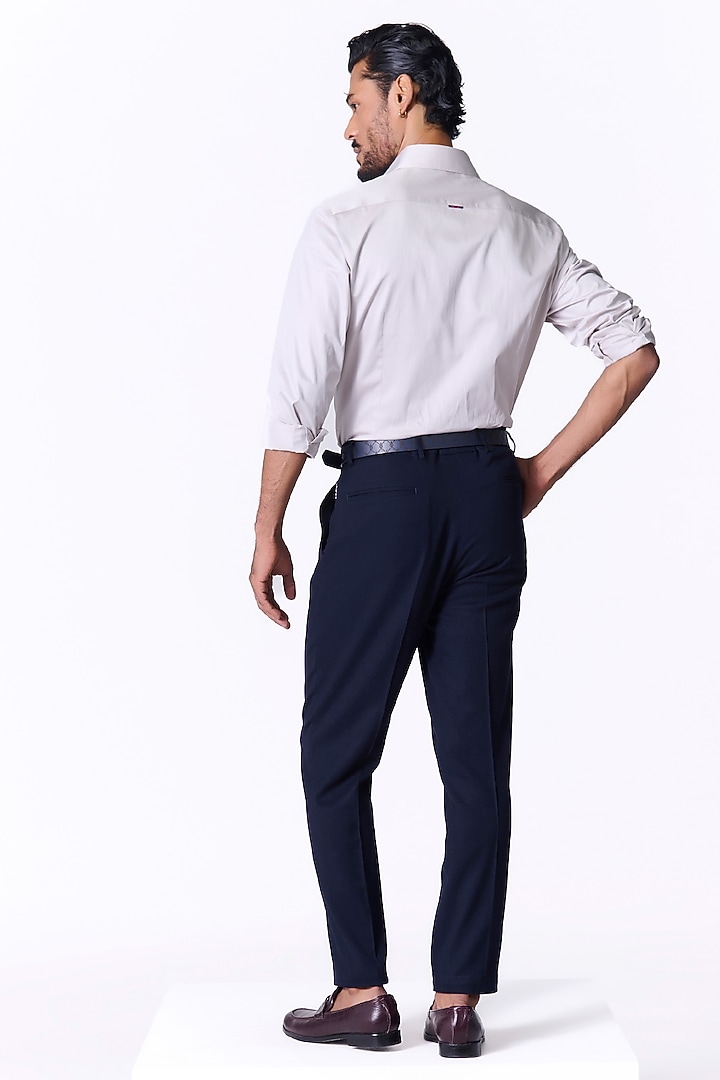 Light Grey Giza Cotton Embroidered Crest Party Wear Shirt by S&N by Shantnu Nikhil Men at Pernia's Pop Up Shop