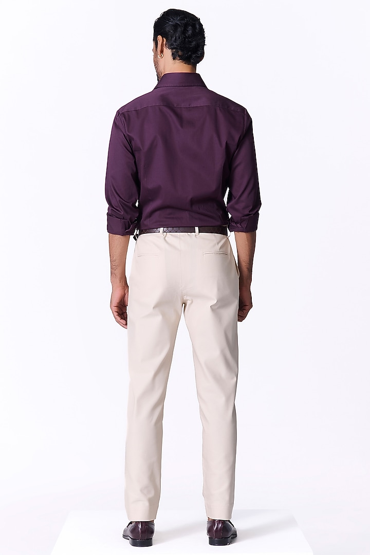 Burgundy Giza Cotton Embroidered Party Wear Shirt by S&N by Shantnu Nikhil Men at Pernia's Pop Up Shop