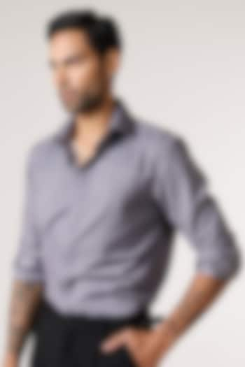 Grey Giza Cotton Shirt by S&N by Shantnu Nikhil Men