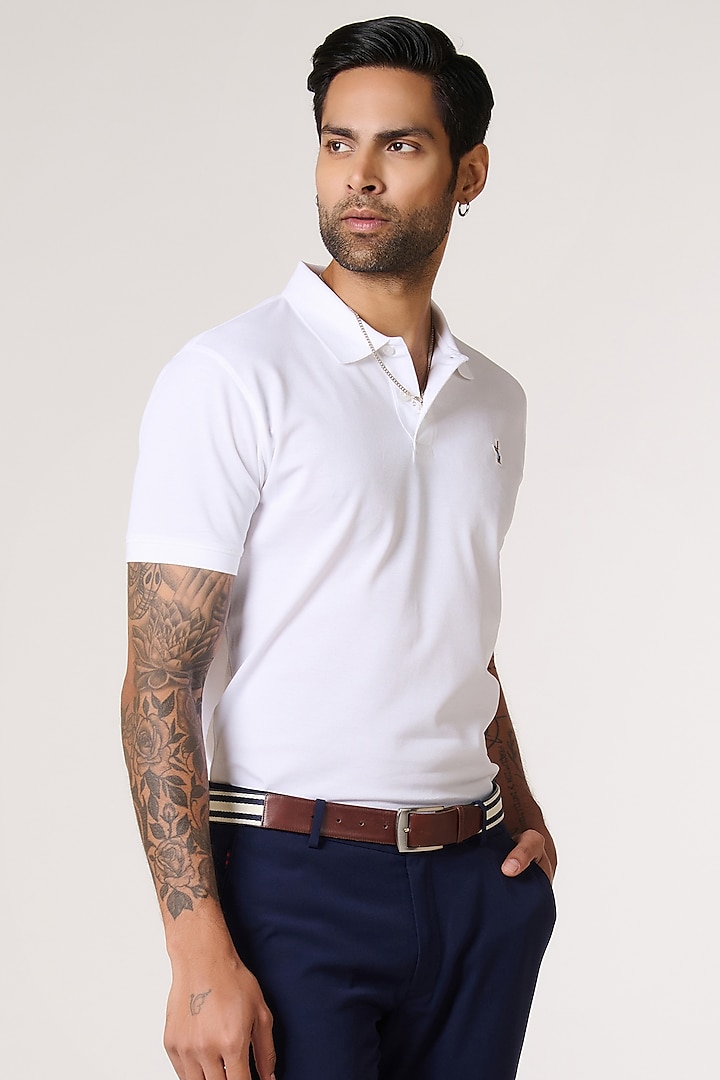 Off-White Giza Cotton T-Shirt by S&N by Shantnu Nikhil Men