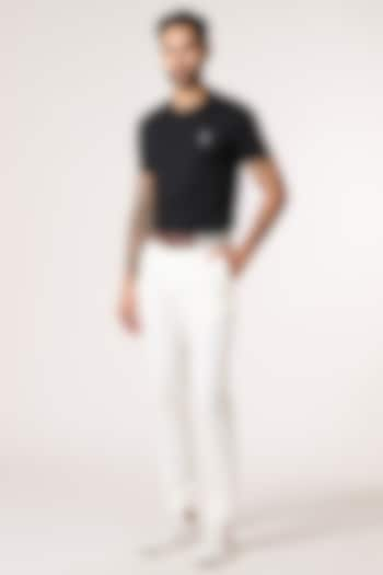 Black Viscose Nylon Spandex T-Shirt by S&N by Shantnu Nikhil Men at Pernia's Pop Up Shop