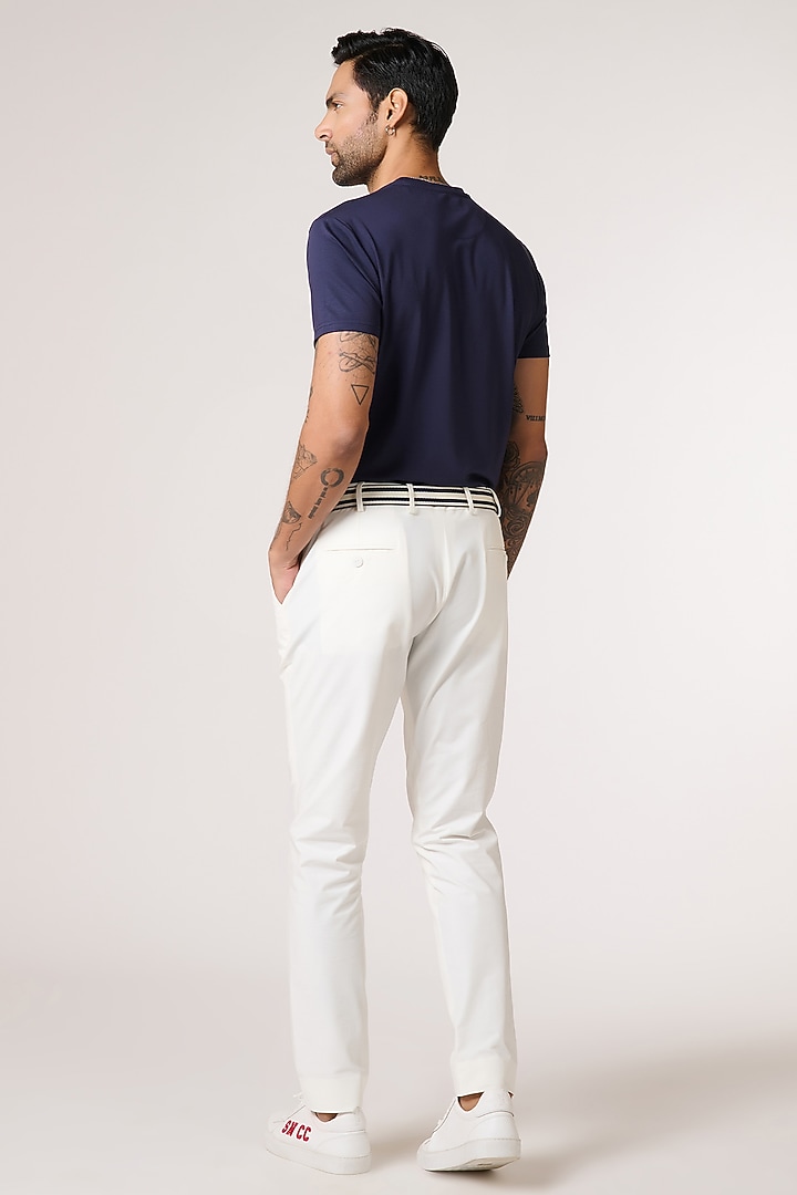 Navy Viscose Nylon Spandex T-Shirt by S&N by Shantnu Nikhil Men at Pernia's Pop Up Shop