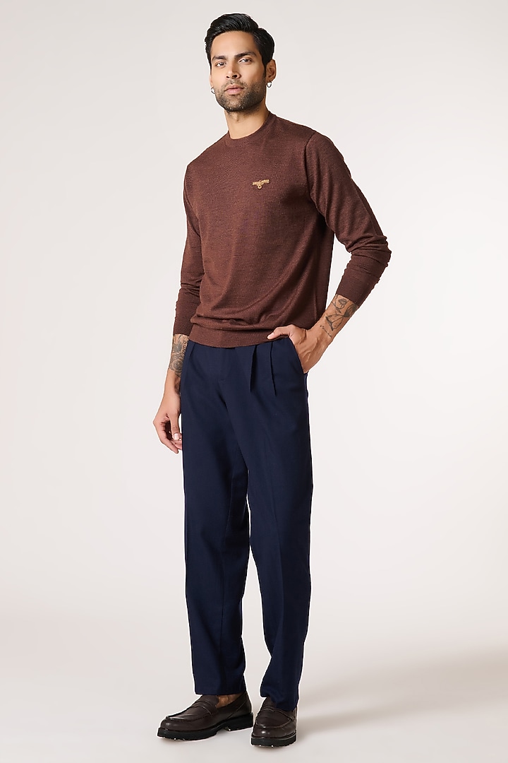 Choco Merino Wool Sweater by S&N by Shantnu Nikhil Men at Pernia's Pop Up Shop