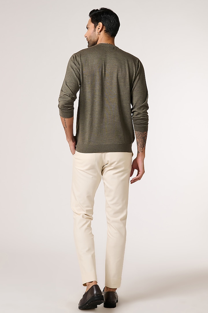 Olive Merino Wool Sweater by S&N by Shantnu Nikhil Men at Pernia's Pop Up Shop