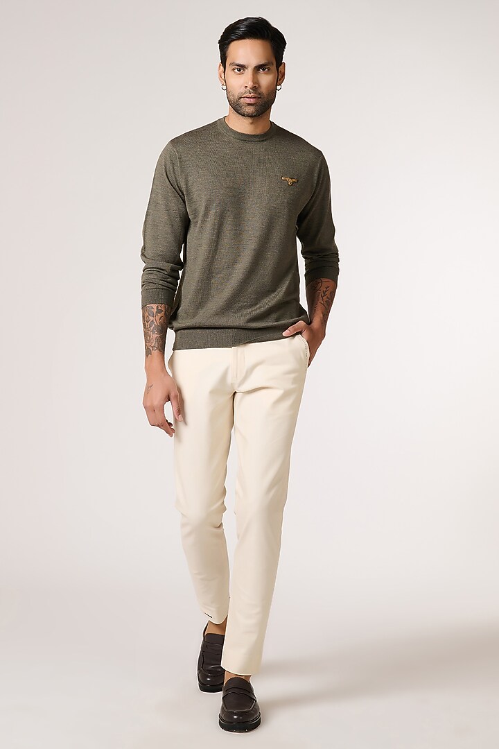 Olive Merino Wool Sweater by S&N by Shantnu Nikhil Men at Pernia's Pop Up Shop