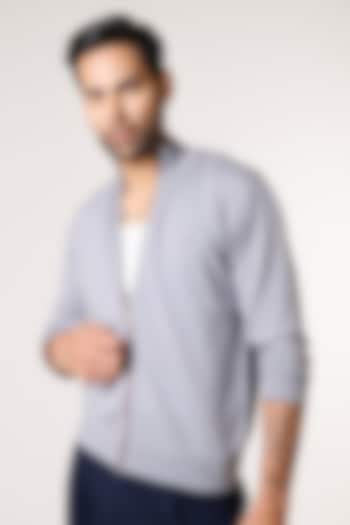 Grey Merino Wool Cardigan by S&N by Shantnu Nikhil Men at Pernia's Pop Up Shop