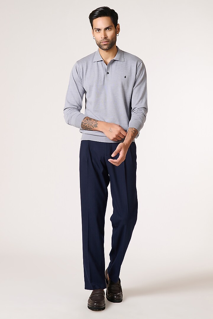 Grey Merino Wool Cardigan by S&N by Shantnu Nikhil Men at Pernia's Pop Up Shop