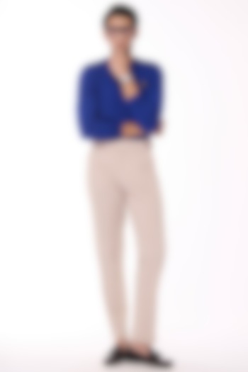 Electric Blue Merino Wool Crested Sweater by S&N by Shantnu Nikhil Men at Pernia's Pop Up Shop