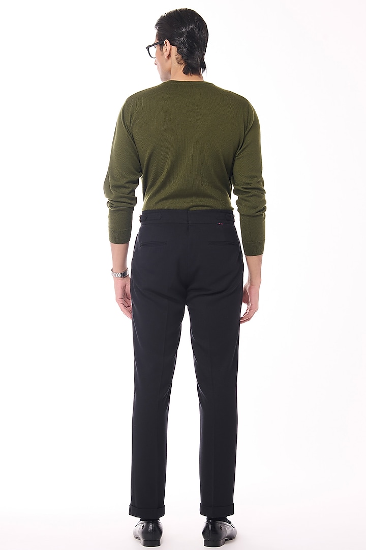 Military Green Merino Wool Crested Sweater by S&N by Shantnu Nikhil Men at Pernia's Pop Up Shop