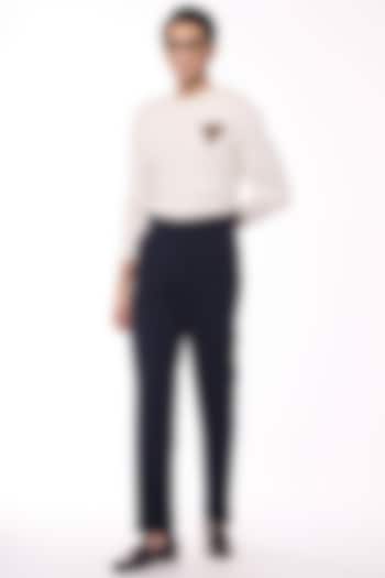 Off-White Merino Wool Crested Sweater by S&N by Shantnu Nikhil Men at Pernia's Pop Up Shop