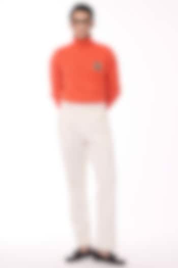 Orange Cashmere High Neck Sweater by S&N by Shantnu Nikhil Men at Pernia's Pop Up Shop