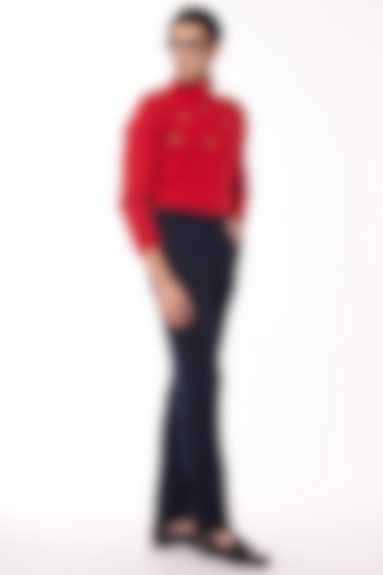 Red Cashmere High Neck Sweater by S&N by Shantnu Nikhil Men at Pernia's Pop Up Shop