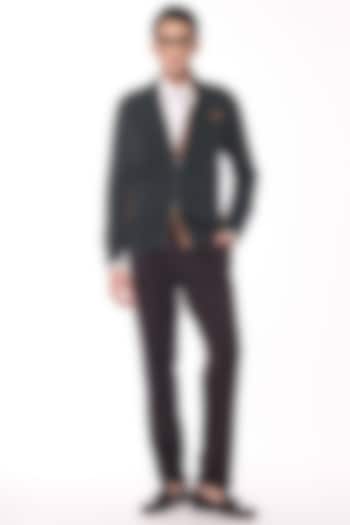 Military Green Cashmere Crested Cardigan by S&N by Shantnu Nikhil Men at Pernia's Pop Up Shop