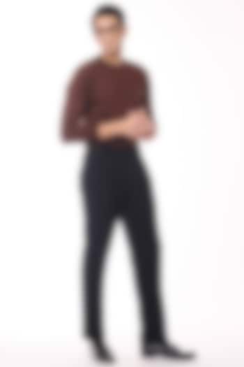 Brown Merino Wool Crested Sweater by S&N by Shantnu Nikhil Men at Pernia's Pop Up Shop