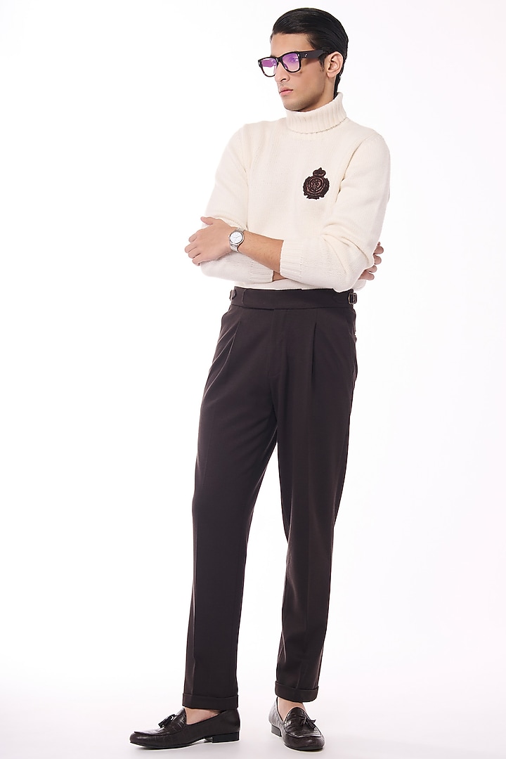 Off-White Cashmere High Neck Sweater by S&N by Shantnu Nikhil Men at Pernia's Pop Up Shop