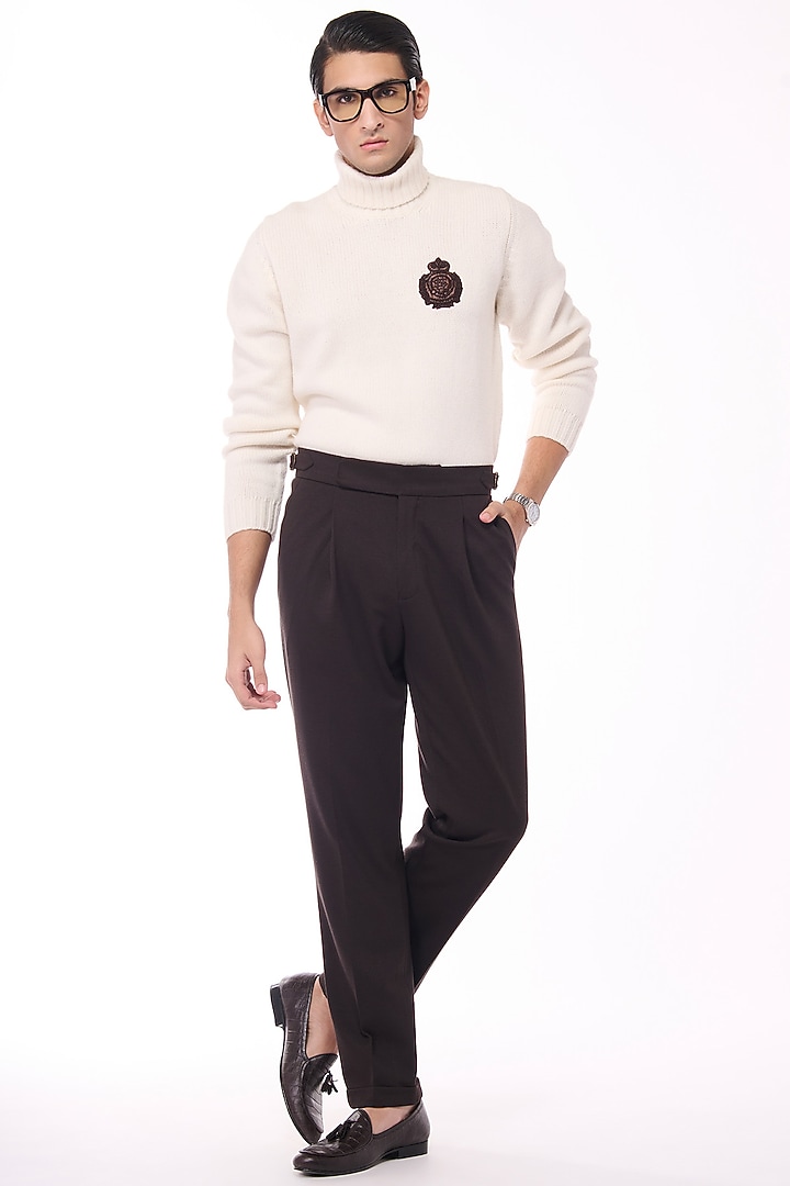 Off-White Cashmere High Neck Sweater by S&N by Shantnu Nikhil Men at Pernia's Pop Up Shop