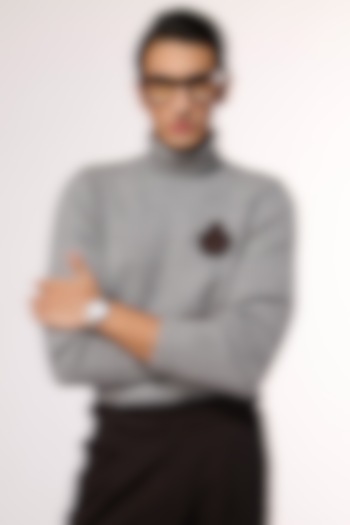 Grey Cashmere High Neck Sweater by S&N by Shantnu Nikhil Men at Pernia's Pop Up Shop