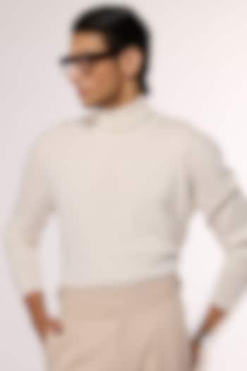 Off-White Merino Wool High Neck Sweater by S&N by Shantnu Nikhil Men at Pernia's Pop Up Shop