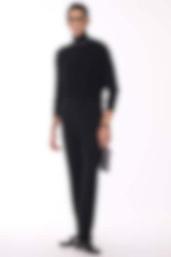 Black Merino Wool High Neck Sweater by S&N by Shantnu Nikhil Men at Pernia's Pop Up Shop