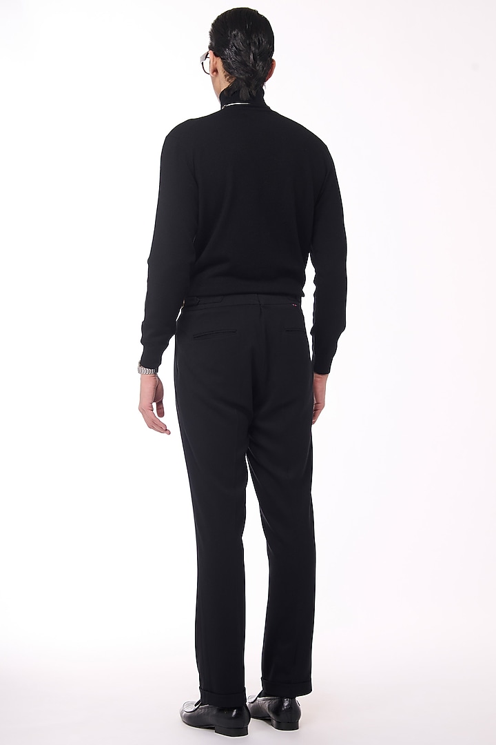 Black Merino Wool High Neck Sweater by S&N by Shantnu Nikhil Men at Pernia's Pop Up Shop