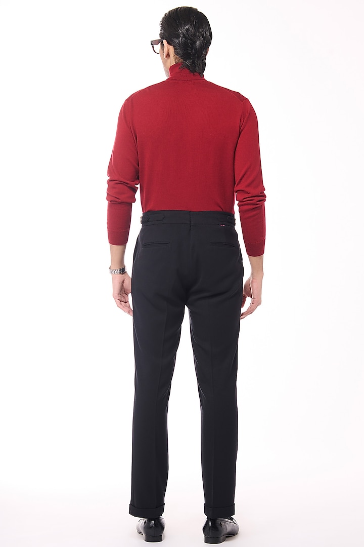 Cherry-Colored Merino Wool High Neck Sweater by S&N by Shantnu Nikhil Men at Pernia's Pop Up Shop