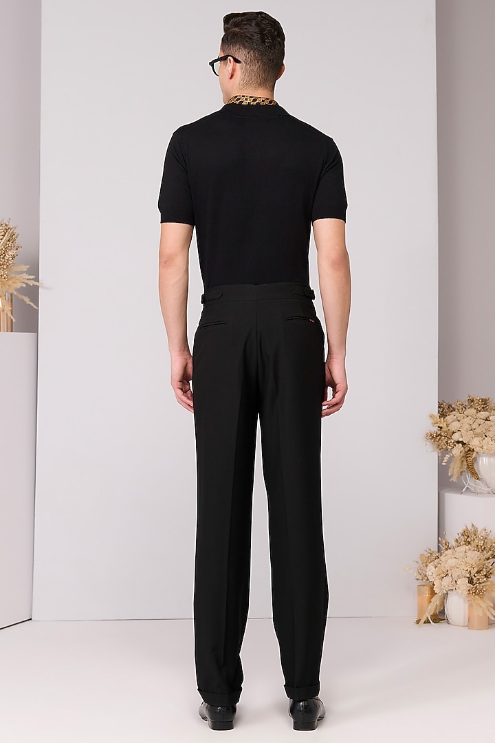Black Ciclo Fabric Polo T-Shirt by S&N by Shantnu Nikhil Men at Pernia's Pop Up Shop