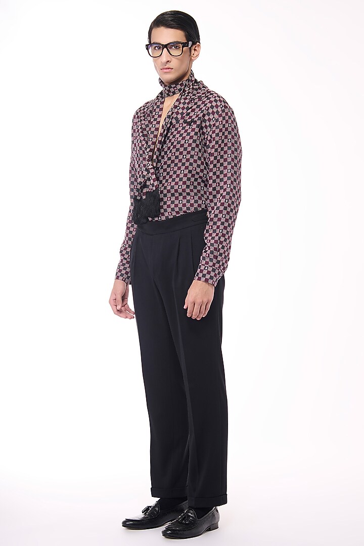 Multi-Colored Silk Twill Checkered Wedding Shirt by S&N by Shantnu Nikhil Men at Pernia's Pop Up Shop