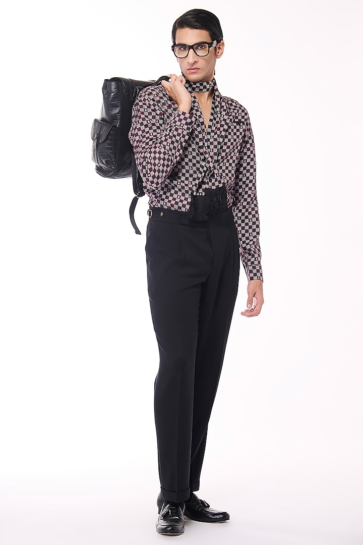 Multi-Colored Silk Twill Checkered Wedding Shirt by S&N by Shantnu Nikhil Men at Pernia's Pop Up Shop