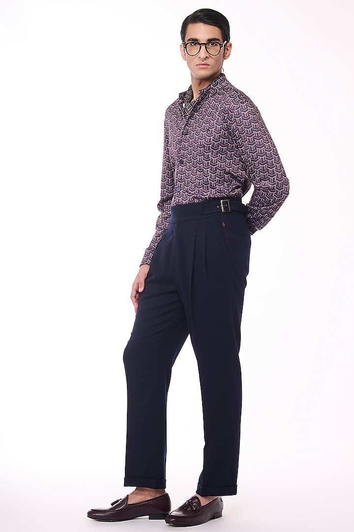 Multi-Colored Crepe Jersey Geographic Printed Wedding Shirt by S&N by Shantnu Nikhil Men at Pernia's Pop Up Shop