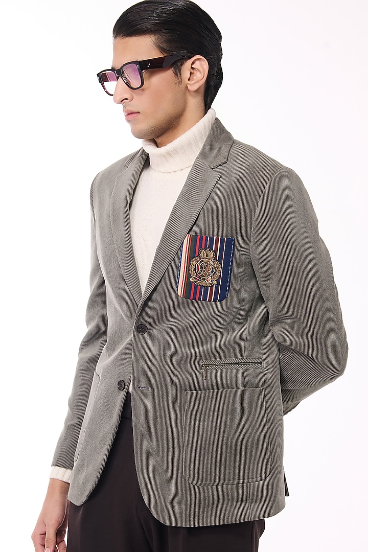 Olive Corduroy Jacket by S&N by Shantnu Nikhil Men at Pernia's Pop Up Shop