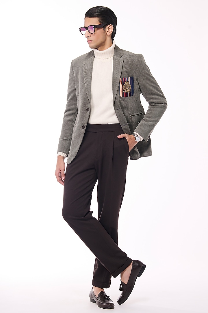 Olive Corduroy Jacket by S&N by Shantnu Nikhil Men at Pernia's Pop Up Shop