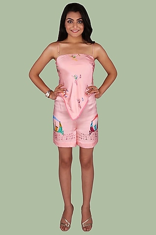 Baby Pink Printed Co-Ord Set by Shivani Nirupam